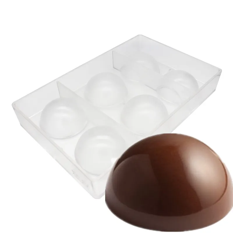 6 Cups Large Half Ball Chocolate Mold 8cm Ball Polycarbonate Mould Chocolate Ball Mold Tray