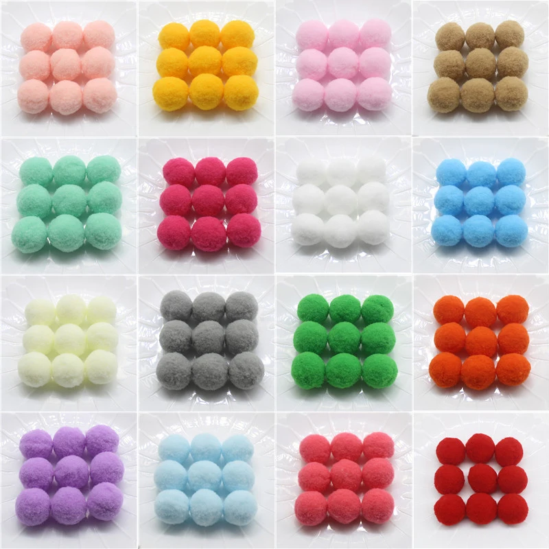 

High-elastic Pompoms 25 mm Multicolor Fur Plush Balls Wedding Party Decoration Clothes Garment Handcrafts DIY Sewing Accessories