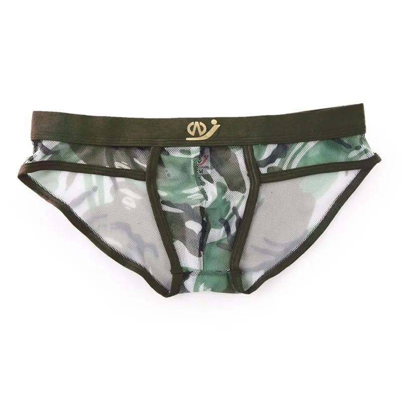 

Men's Underwear Hot Brand Men Briefs Camo Fine Gauze Slip Men Underpants Sexy camouflage Cuecas Calzoncillos