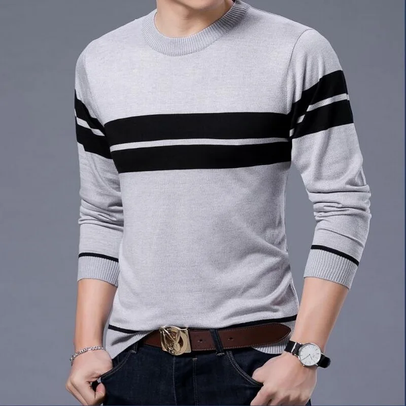 

2018 Wool Sweater Plus Sizemens Sweater Pullover Men Stripe Knitting Sweater Male Wool Sweaters