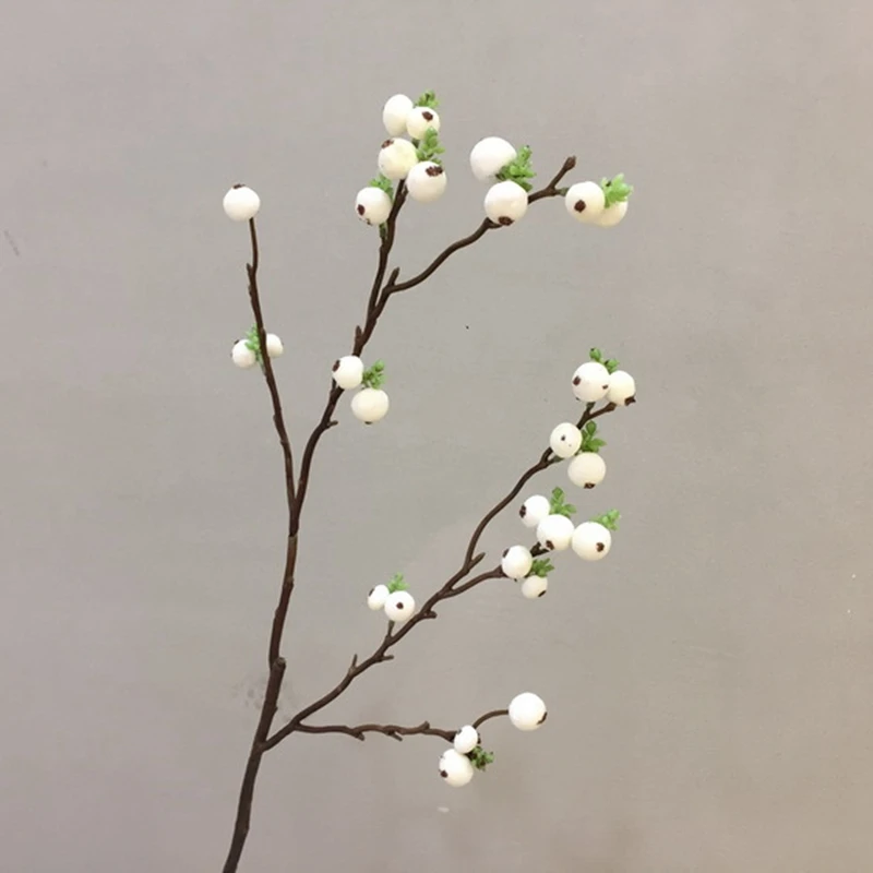 

6pcs 55cm Simulated Berries Wild Small White Fruit Living Room Advanced Decoration Festive Ornament High Grade Artificial Flower