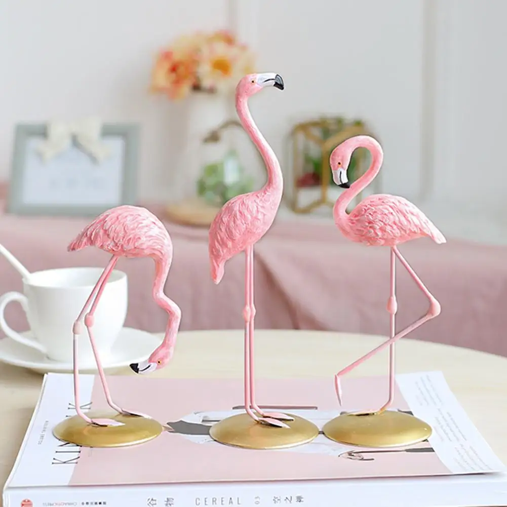 Розовый фламинго настольные милые фигурки украшение дома подарок для девочек 1 шт. Фламинго мини скульптура статуя украшение для гостиной