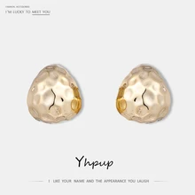 Yhpup, персонализированные минималистичные геометрические серьги-гвоздики, цинковый сплав, S925 серебро золото, маленькие серьги для женщин, девушек, ювелирные изделия, Brincos