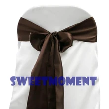 100 кофе Горячая Премиум атласная крепежная створка стула нотлук крышка стула лента для свадебного стула декорации с лентой