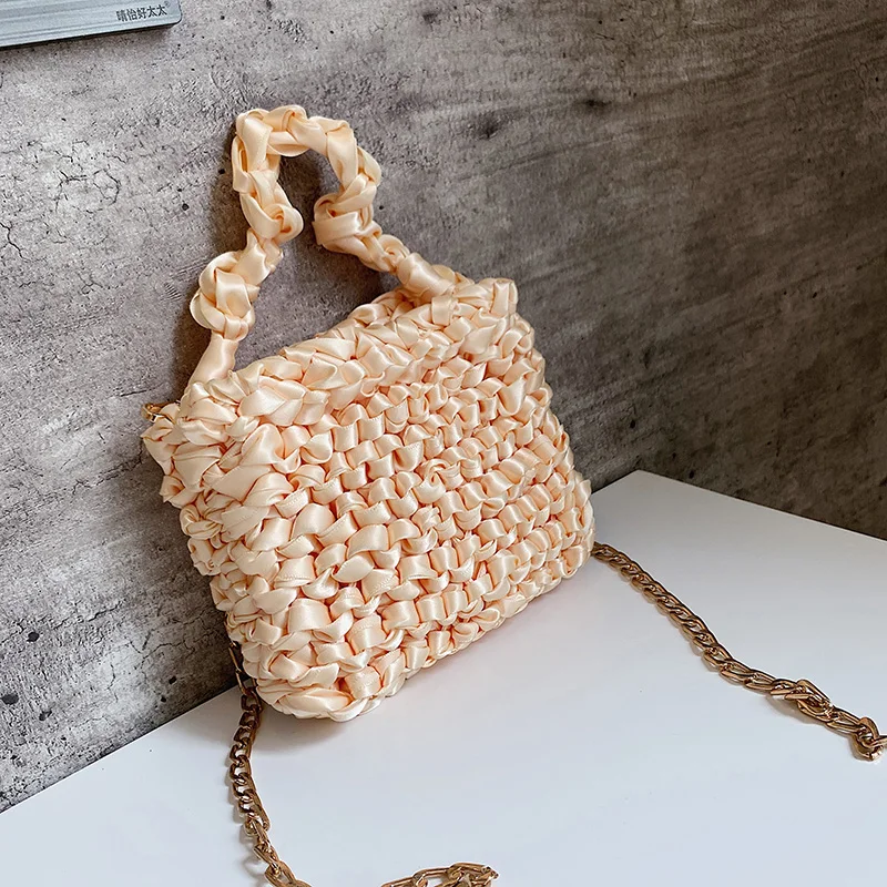 

Crossbody single shoulder women's bag 2019 wild Messenger bag ins chain female woven bag fashion handbag