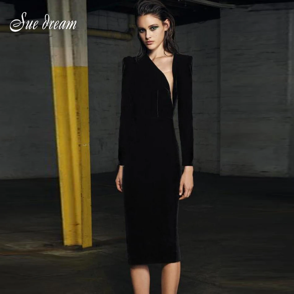 

2018 Autumn new women long sleeve o neck bandage dress sexy sheath mesh dress celebrity party elegant black dresses vestidos