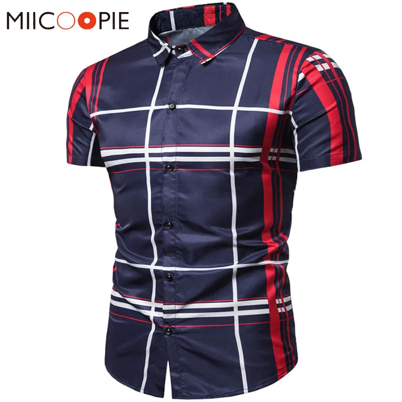 منقوشة قمصان مطبوعة الرجال 2019 الصيف الشارع الشهير عارضة قصيرة الأكمام قمصان الكلاسيكية قميص أوم الذكور قميص هاواي صيفي XXXL