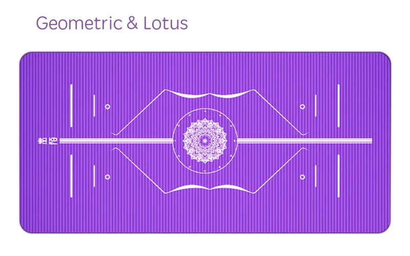 Geometric lutos Коврик для йоги 1830x800x100 мм с рисунком лотоса, супер большой и толстый NBR Спортивный Коврик для пилатеса тренажерного зала с ремешком - Цвет: Geometric lutos