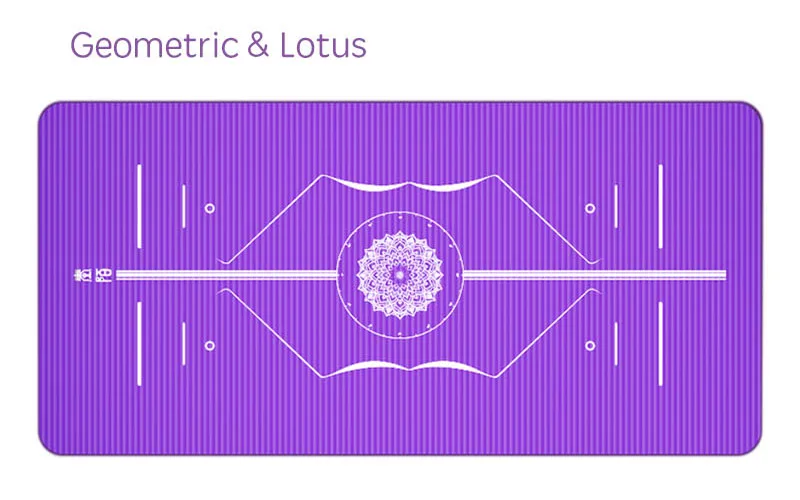 Коврик для йоги 1830x800x100 мм с рисунком лотоса, супер большой и толстый NBR Спортивный Коврик для пилатеса тренажерного зала с ремешком - Цвет: Geometric lutos