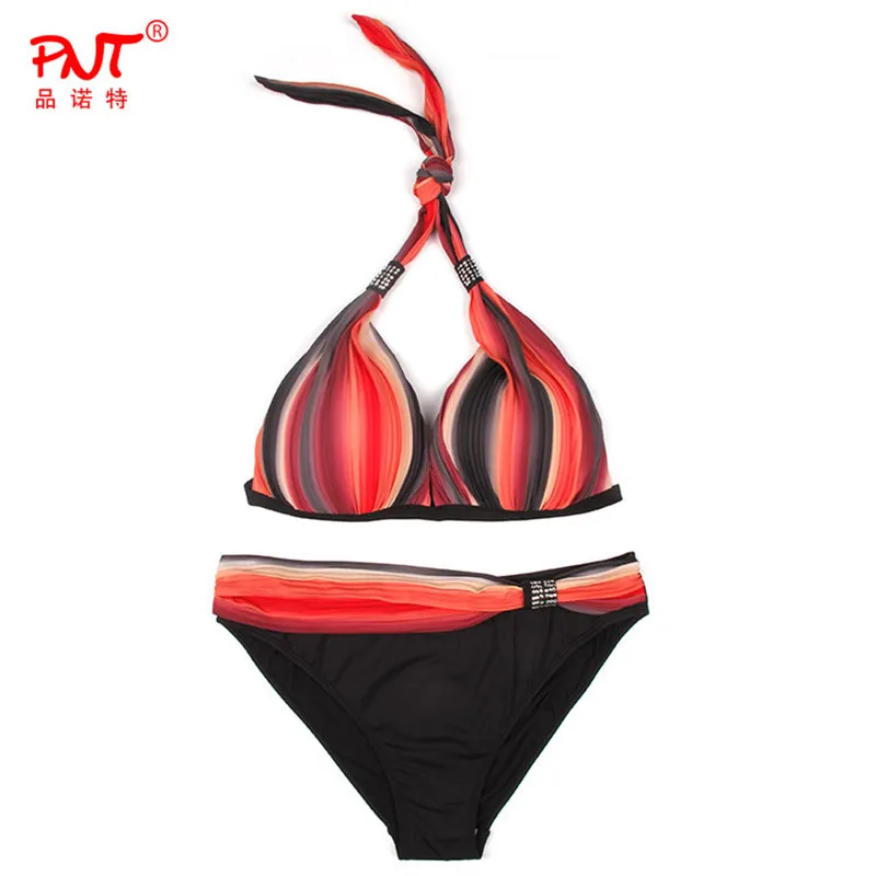 Stylish Bikinis for Women Sexy Halter Top Rainbow Stripe Retro Swimsuit Beachwear Push Up Swimwear Plus Size Traje De Bano Mujer Stylish Bikinis for Women Sexy Halter Top Rainbow Stripe Retro Swimsuit Beachwear Push Up Swimwear Plus Size Traje De Bano Mujer