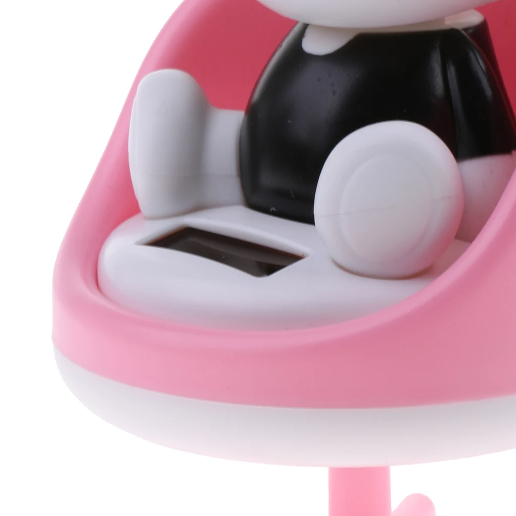 Adorable Plastic Solar Powered Toys Noding Head Figurine Model Home Car Ornament Panda Novelty Gag Toys for Kids Birthday Gift