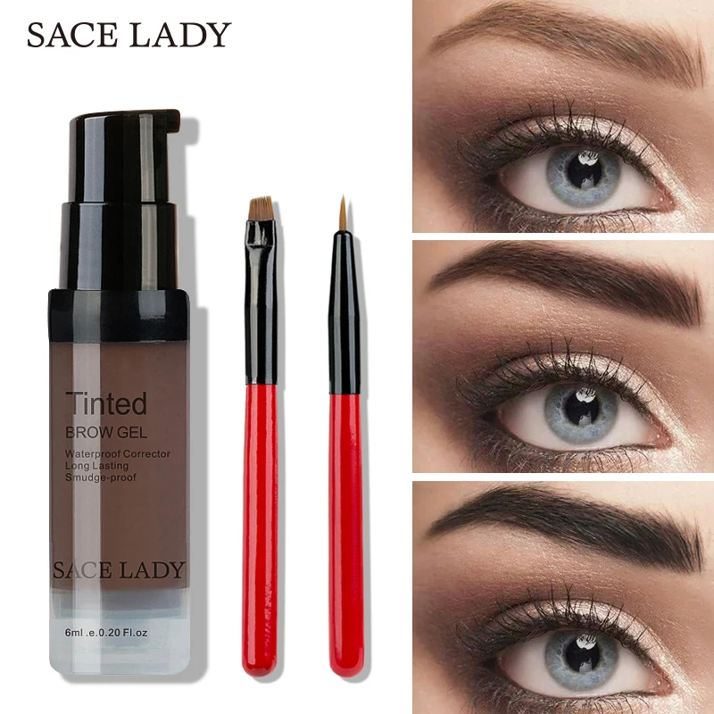 SACE LADY 6 видов цветов гель для бровей из хны водостойкий оттенок набор кистей