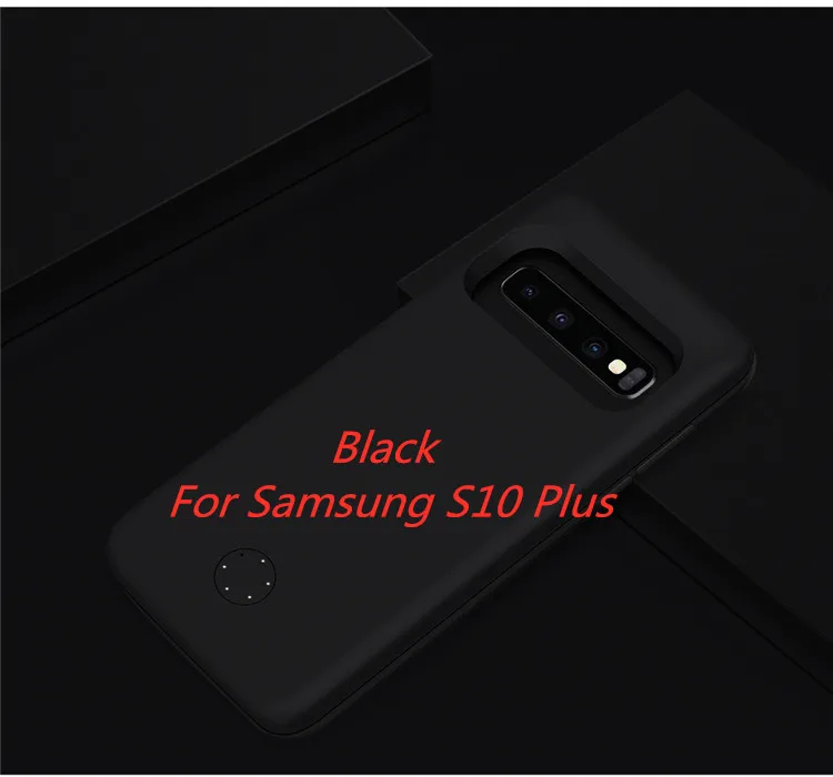 Расширенный чехол для батареи телефона для samsung S10 Plus резервный аккумулятор чехол для samsung S10/S10e портативный Банк питания зарядный чехол - Цвет: Black For S10 Plus