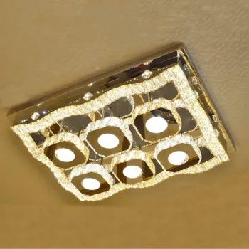 

Crystal lamps living room lamp simple modern atmosphere home ceiling lamp rectangular hall bedroom lighting with remote control