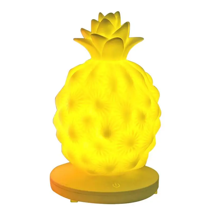 

New Creative Lights Night Pineapple Led Lamp Soft Silicone Toy Gift Light High-power Bright Table Decoration Bedside Lamp