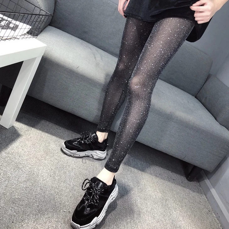 

Sexy Mesh Eye Transparent Flashing Bricks Women Leggings For High Waist Plus Size Jeggings Fashion Push Up Fitness Legins 0712