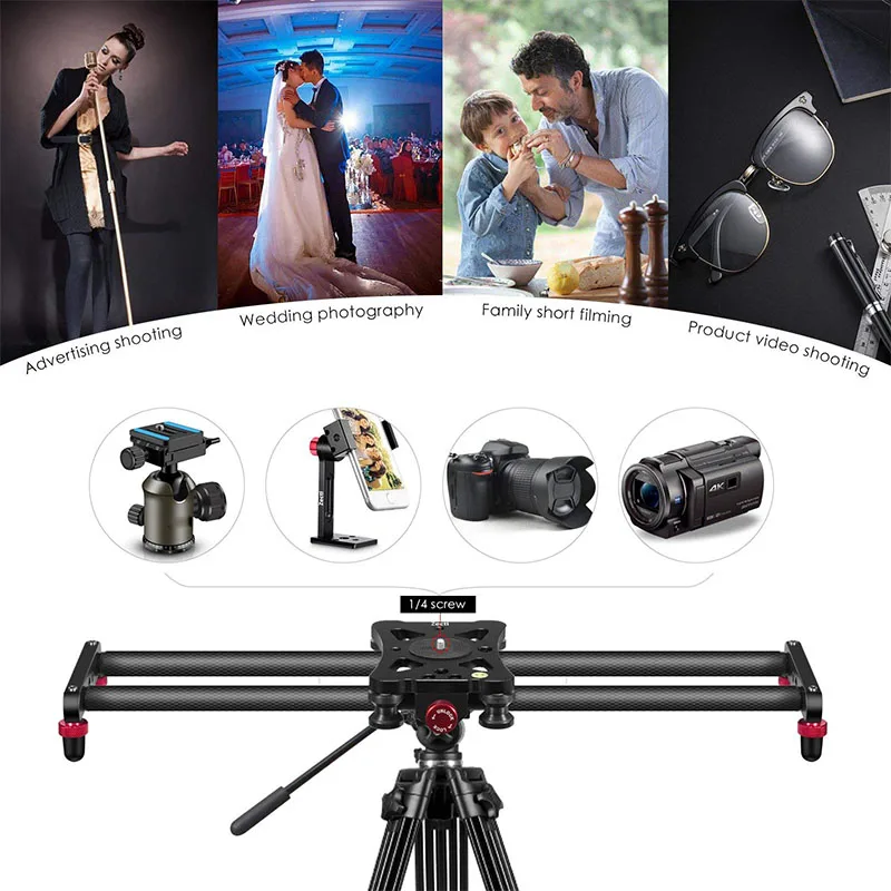 

15.7Inch Carbon Fiber Camera Slider Track with 4 Roller Bearing for Video Movie Making TU-shop