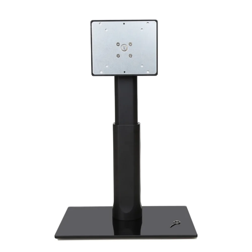 Tilt&Swivel Single LCD Monitor Stand Height Adjustable Toughened Glass Heavy Bottom For 10-24inch Monitor VESA 100&75mm (5)
