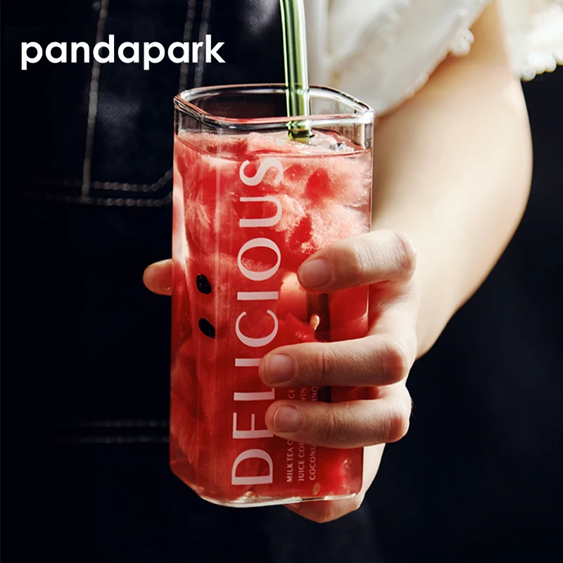 Pandapark, новинка, креативная квадратная кружка, кружка для напитков, модная, с буквенным принтом, стакан для сока, для дома и вечерние, для вина, бокал для молока, кружки PPX036A
