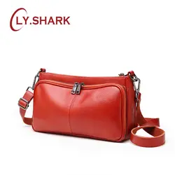 LY. SHARK кожаная сумка простая многослойная большая емкость дамские сумки, Курьерская сумка мягкая кожа с лямкой на одно плечо по диагонали