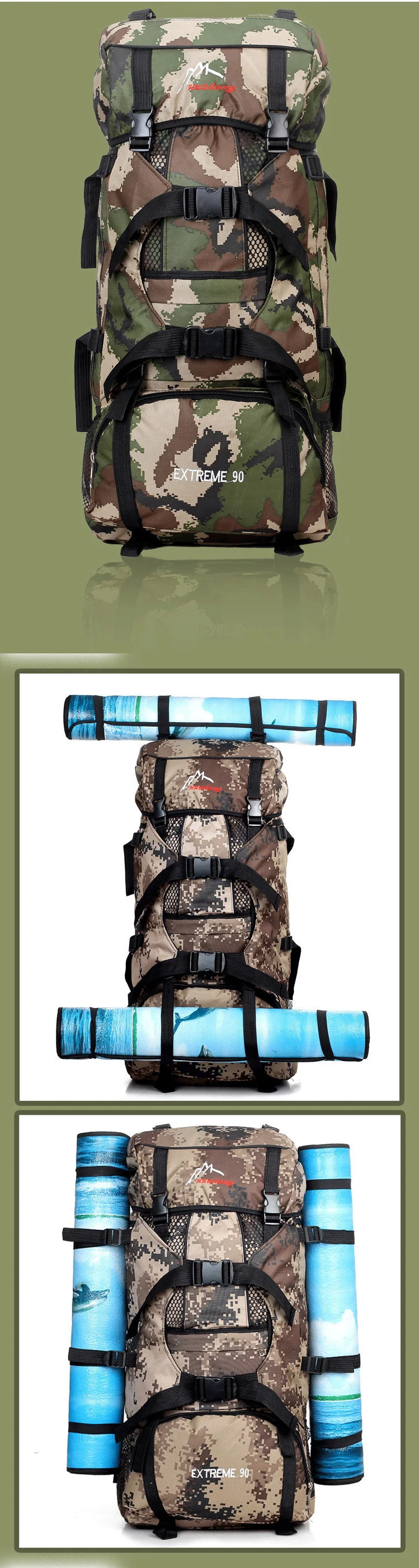 70L большой походный рюкзак, спортивный военный тактический нейлоновый рюкзак для походов, альпинизма, рюкзак XA574YL