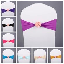 Colouful спандекс стул створки с розой мяч искусственный цветок мяч крышка стула створки лайкра створки стрейч подходят для всех Стулья Свадебные