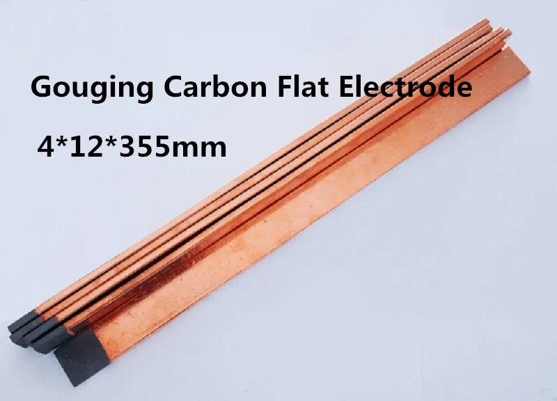 4*12*355mm DC Copper Coated Flat Gouging Rods 10pcs /Arc Air copper