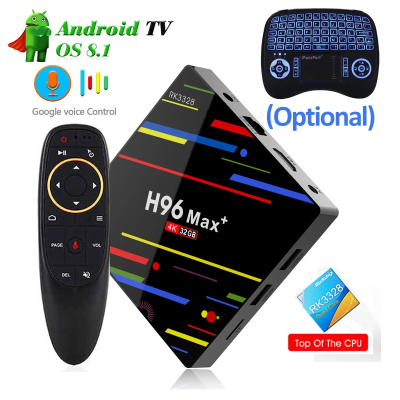 

2018 H96 Max Plus RK3328 Quad Core Smart Android 8.1 TV BOX 4GB/32GB H.265 4K 2.4G WIFI Set-top boxes Voice Control Media Player