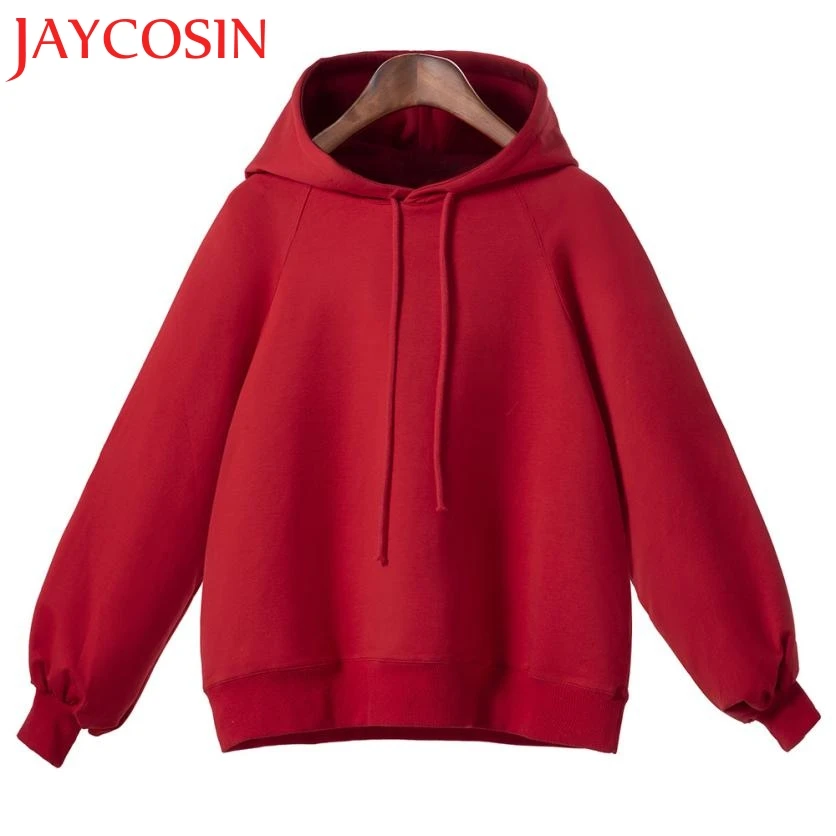 JAYCOSIN 2018 женские свободные тонкие блузки с капюшоном и рукавами фонариками Aug