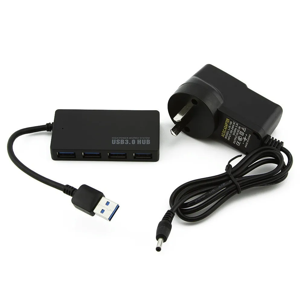 CHYI USB 3,0 хаб мульти в одном 4 порта USB3.0 хаб сплиттер с внешним адаптером питания комбо ПК Аксессуары для компьютера Macbook - Цвет: AU power adapter