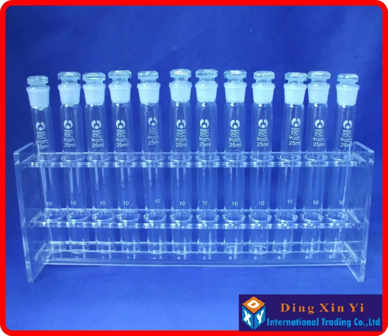 

Lab 25mlx12 Colorimetric Organic Glass Nessler Tube Rack+12 pieces 25ml Glass colorimetric tube