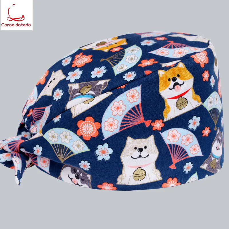 Хирургическая Кепка стоматологический салон красоты домашних животных, мужские и женские доктора и медсестры хлопковая печатная шапочка-тыква