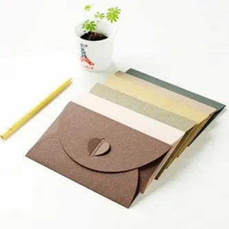 

5pcs Mu light 16 South Korea stationery retro creative color thick large love section / pearl / color paper envelope