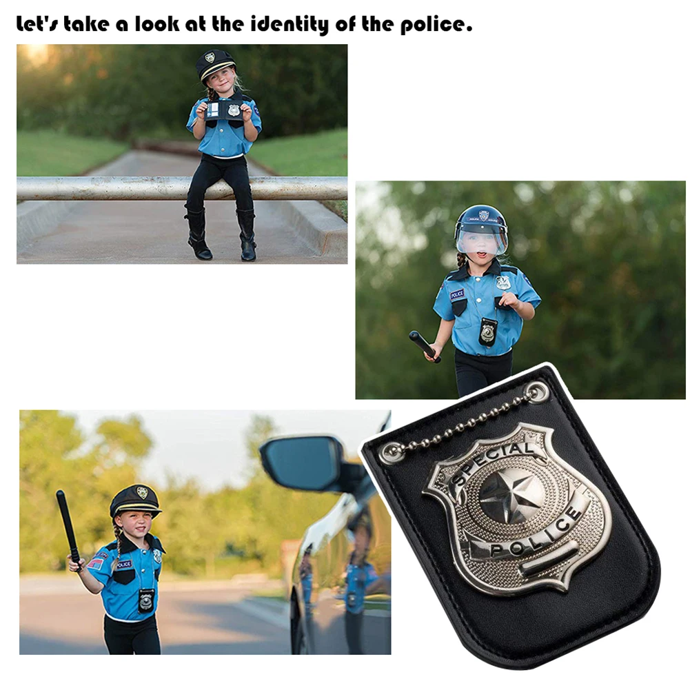 Dress Up America Pretend Play Sheriff Police Badge Toy Chain Belt Clip Cosplay Kids Role Occupations Playing Toys