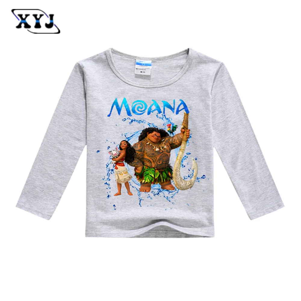 2017 Long Sleeve Children T Shirts Girl T Shirt Moana Kids Cotton Kids