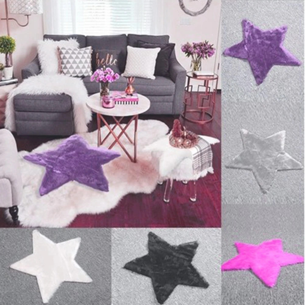 

Soft Modern Fashion Creative Star Shaped Plush Cushion Carpet Rug Ground Mat Tea Table Mats for Decoration