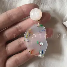 Вечный чудо-глэм Гео необычные серьги-гвоздики с эпоксидной смолой панк вечерние подарки Brincos Дата Топ Выпускной ins РЕДКИЕ смешанные цвета новые удивительные 9629