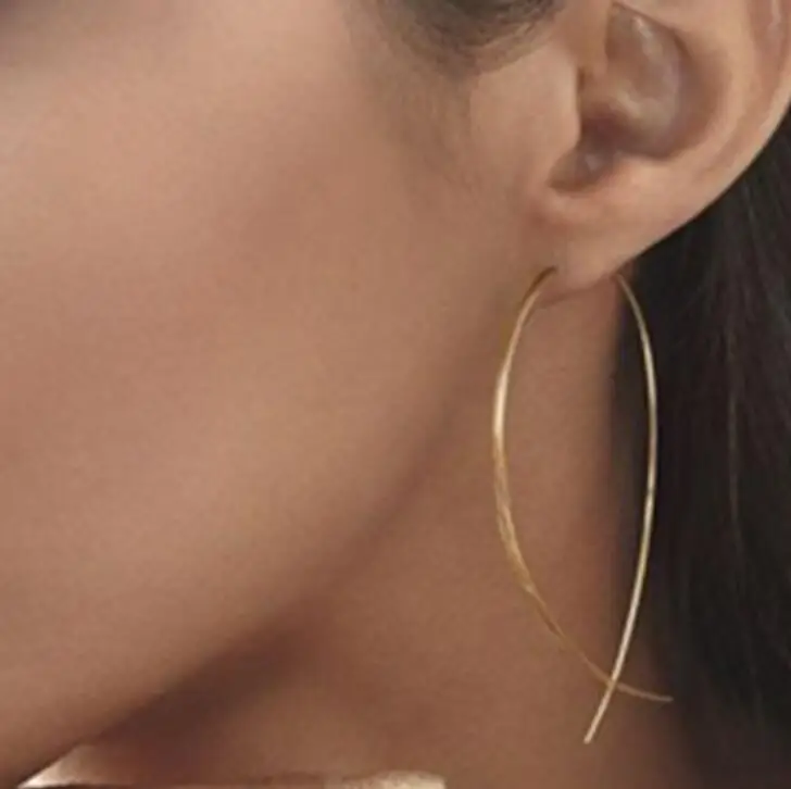 One Pair New Fashion Gold- Big Hoop Earring Vintage Punk Cross Long for Women Hot Sale Jewelry Wholesale | Украшения и аксессуары
