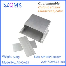 4 psc a lot SZOMK Aluminum pcb instrument box enclosure diy project case electrical housing shell 58*180*130mm