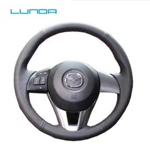 LUNDA черный кожаный DIY чехол рулевого колеса автомобиля для Mazda CX-5 Mazda 3 2013- Scion iA Mazda 6