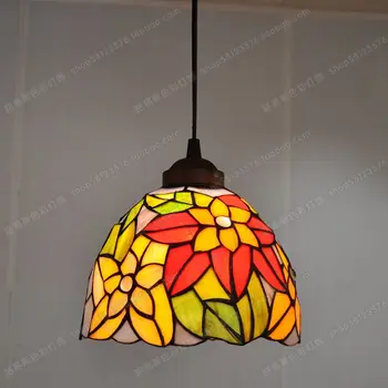 

8 inch safflower Piaochuang chandelier bar Garden Restaurant glazed lamp Tiffany American balcony fashion lighting vintage light