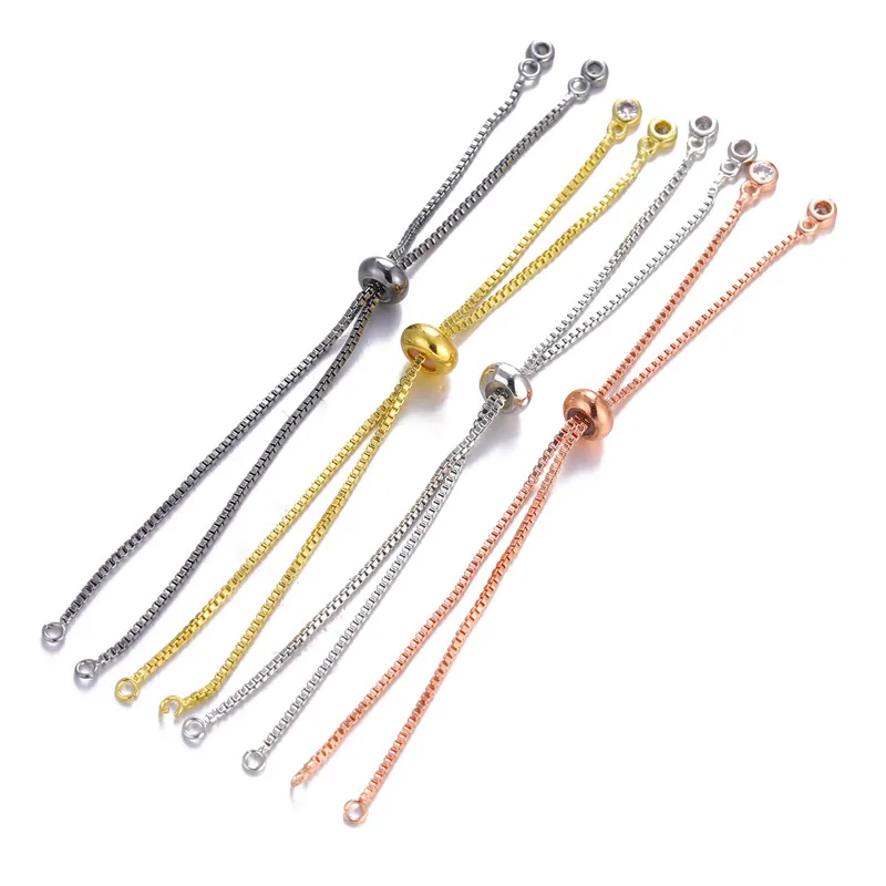 

Adjustable Slide Chain for making bracelets 4 Colors High Quality Copper Metal Chains Jewelry Making Findings Components DIY