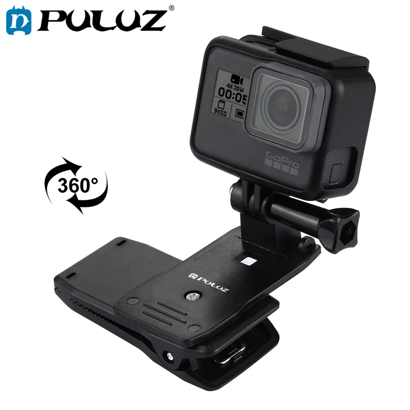 

PULUZ Quick Release Clamp Mount For GoPro HERO6 360 Degree Rotating Backpack Hat Rec-mounts Mount For Go Pro Hero 5