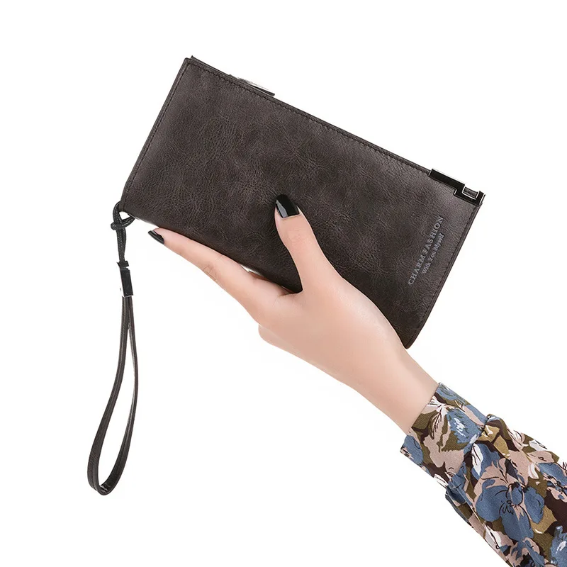 Famous Brand Luxury Wallets Women Long Leather Wallet Female Clutch Purse Women Wallet Ladies Fashion scrub Wallets 180Q