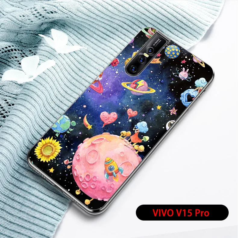 Fundas Vivo V15 Pro Case Black Silicone Mickey Phone Case For Vivo V15Pro V15 Pro Cover Soft TPU Coque V 15 Pro Capas