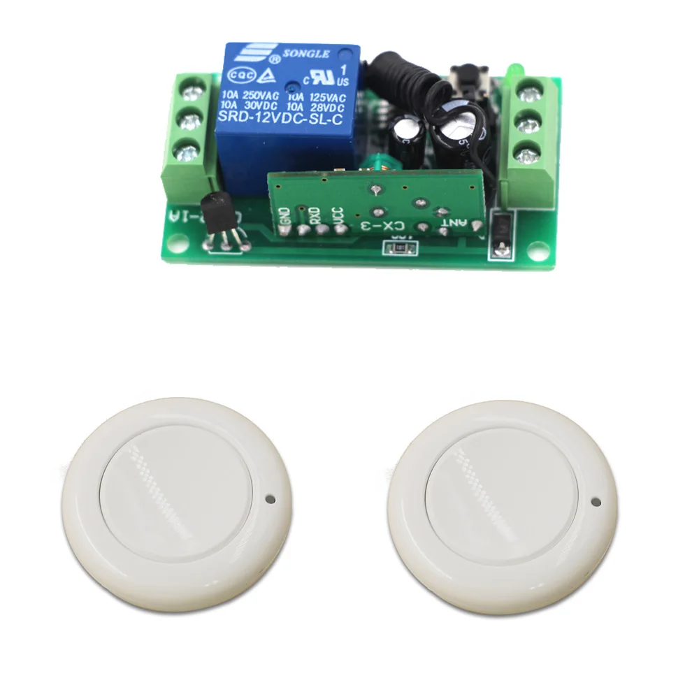 New 1 Channel Wireless Remote Control Switch White Transmitter Receiver