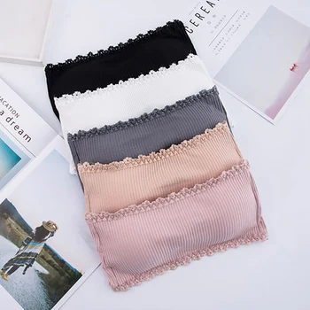 

Cofortable Sweet Girl Women Bralette Crop Top Back Closure Bra Chest Pad Underwear Girls Strapless Tube Top