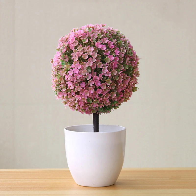 Flone Artificial Plants Fake Potted Plastic Plant Wedding Living Room Home Decoation Pot Home Life Artwork Desktop Decoration (9-1)