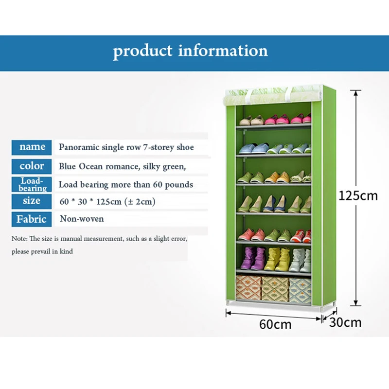 8 Tiers Creative Modern Shoe Closet Assembled Nonwoven Close Door Furniture Boxes Shoes Storage Hallway Standing Organizer Shelf