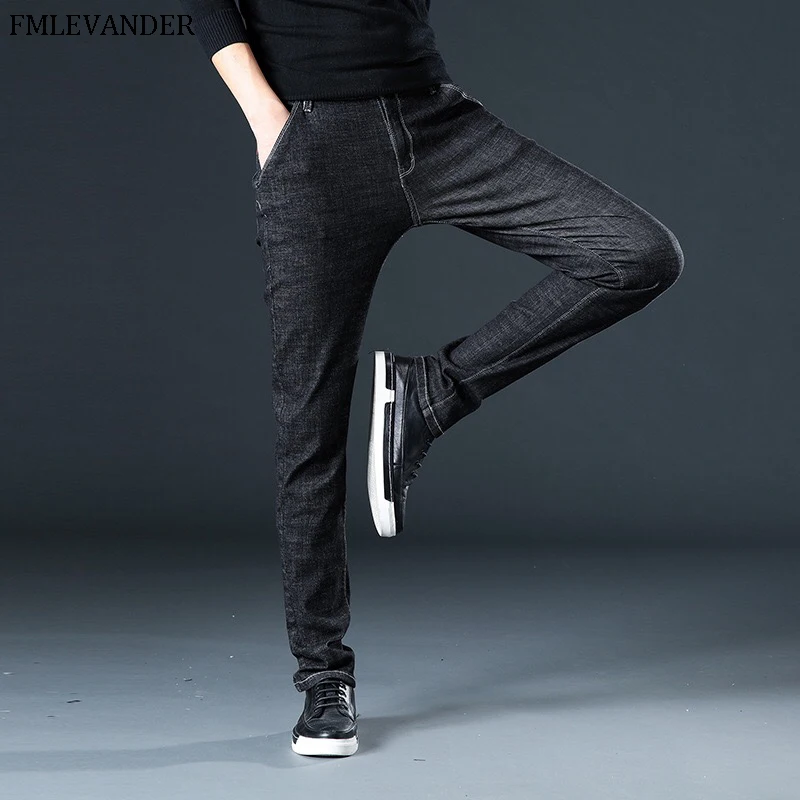 

New 2019 Plus Size 44 46 Pure Color Straight Denim Pencil Pants Male Brand Skinny Jeans Men Jeans Homme